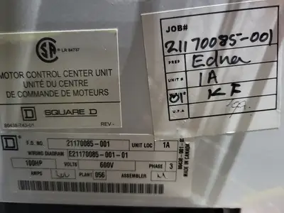 MCC Unit, 50/100 hp, Nema 3 & 4