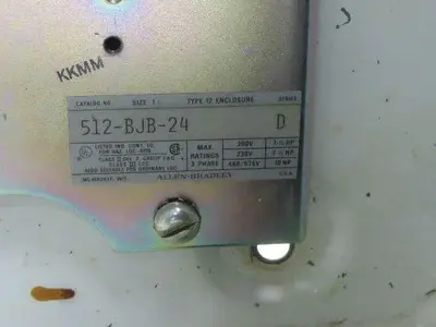 Allen Bradley 512 Combination Motor Starter 30A Disconnect 600V 3Ph Empty