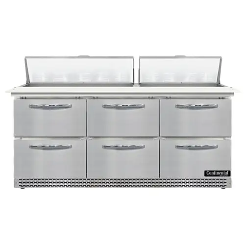 Continental SW72N18C-FB-D 72" Sandwich/salad Prep Table W/ Refrigerated Base, 115v