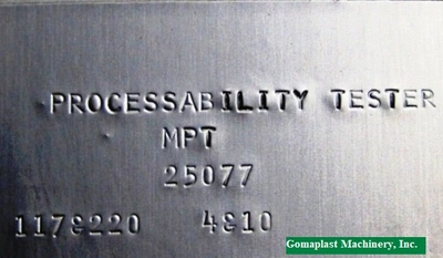 Monsanto Processability Tester, Item # 1349