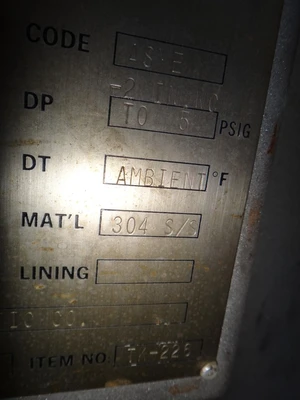 1,234 Gallon Steel  Vertical Tank