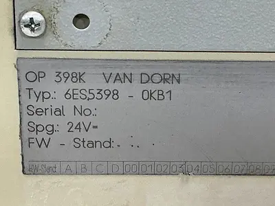 USED VAN DORN 6ES5398-0KB1