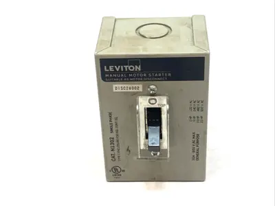 Used Leviton Manual Motor Starter Toggle 30A 600V Single Phase Type1 Enclosure Starters Michigan US | Maverick Industrial Sales #1396520