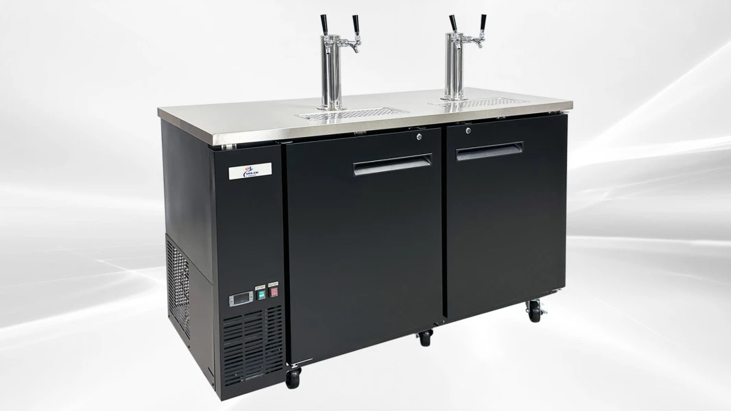 171-0237 60" Kegerator 4 Tap Self Contained Commercial Beer Dispenser Cooler