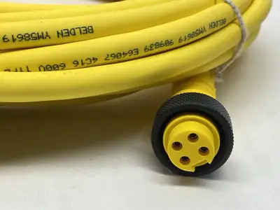USED LUMBERG POWER CONNECTOR DOUBLE ENDED 7/8" M/F 4-PIN 500003296