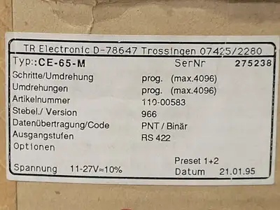 NEW TR ELECTRONIC 110-00583