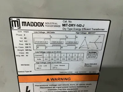 Used MADDOX MITDRY143J Distribution Transformers Ohio US | HGR 24 #1539759