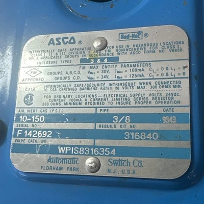 USED ASCO WPIS8316354