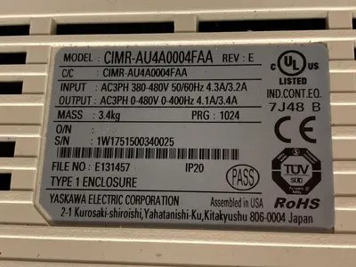 New | in-Stock YASKAWA CIMR-AU4A0004FAA Industrial Controls | Surplus Asset Holdings #1220252
