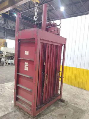 30" x 60" PTR PHILADEPHIA TRAMRAIL MODEL #2300HD VERTICAL HYRAULIC CARDBOARD BALER COMPACTOR: STOCK #23413