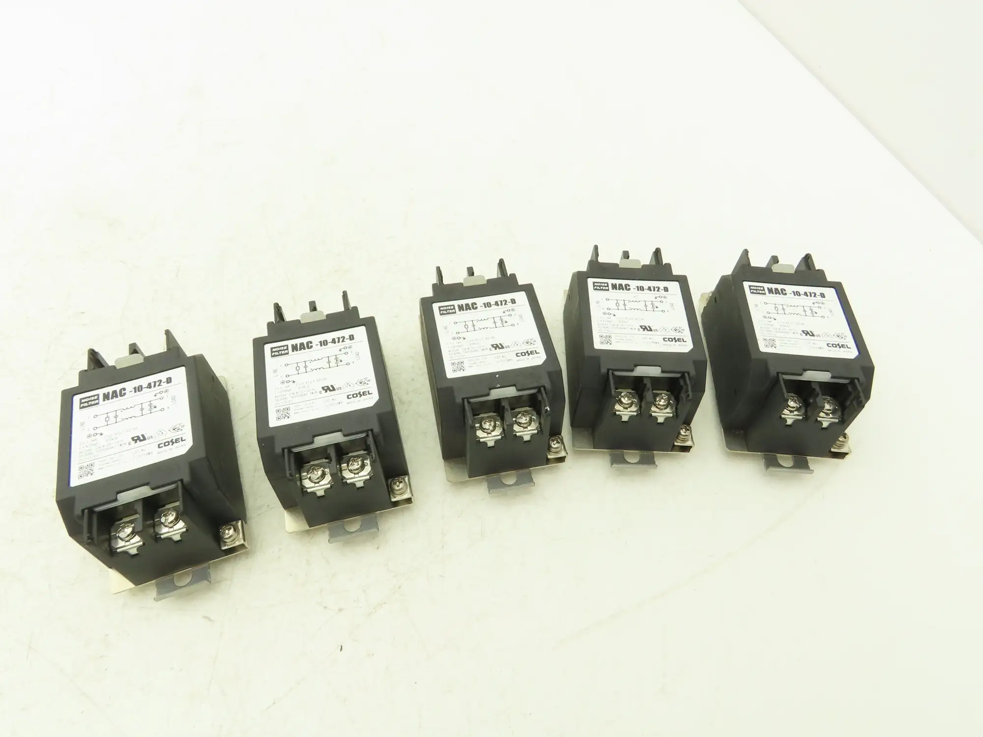 Cosel NAC-10-472-D Noise Filter 250V 10A TV2500VAC 1 MIN 2 Pole Lot of 5