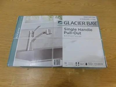 New Glacier Bay McKenna Single Handle Pull Out Sprayer Kitchen Faucet in Stainless Steel with Turbo Spray and FastMount