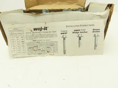 Wej-It HSA5622 Hex Head Sleeve Anchor Lot of 100