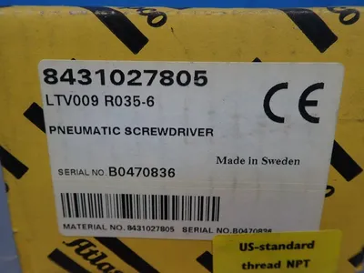 New | in-Stock ATLAS COPCO 8431027805 / LTV009 R0356 Miscellaneous MRO Ohio US | HGR 24 #727972