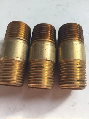 *New* 1/2" X 2.0 Brass Long Nipple  (Lot Of 3) *Warranty*