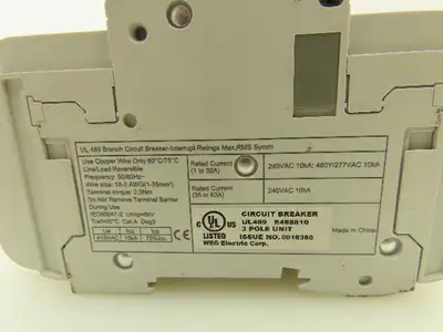 Weg UMBW-4D3-5D5 Circuit Breaker 240VAC 10kA 35-63A 3 Pole