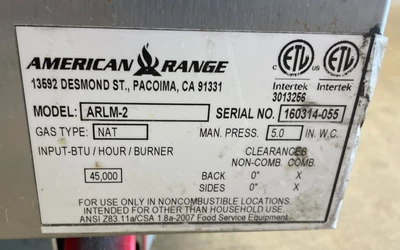 130-0136 American Range ARLM2 Double Deck Gas Oven
