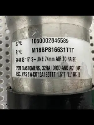 USED SPX M18BP816631TTT SW4D 1.5" S-LINE 74MM SS VALVE W/ 1 1/2" SANITARY FITTINGS
