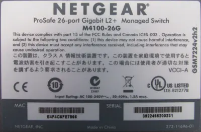 USED NETGEAR M4100-26G ETHERNET SWITCH M410026G