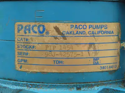 Paco PIP 1454 Centrifugal Pump Casing Top Intake 1-1/4"NPT