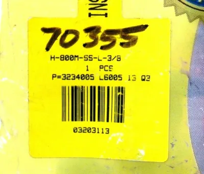 NEW HAM-LET H-800M-SS-L-3/8 VALVE H800MSSL38