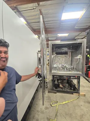 Varian, Stainless Steel thermal evaporator, 42" / vacuum deposition chamber, as-is