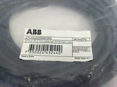 New | in-Stock ABB Straight M12 Shielded Cable 10m Length M12-C1012 Cable & Wire Michigan US | Maverick Industrial Sales #1391135