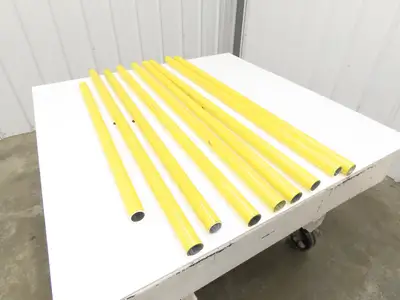 1-1/4"x 48" Sch 40 Yellow Aluminum Speed-Rail 1.66" Pipe OD  Mixed Lot of 9