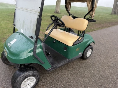 (1) 2019 E-Z-Go EFI golf cart with a Kawasaki gas engine, model 657061G01, includes canopy, fold-dow...