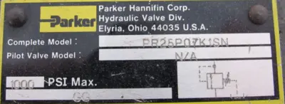NEW PARKER PR25P07K1SN PRESSURE CONTROL VALVE
