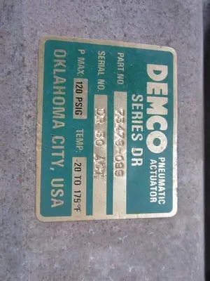 Valve, Butterfly, Demco, Pneumatic (2) #S739567