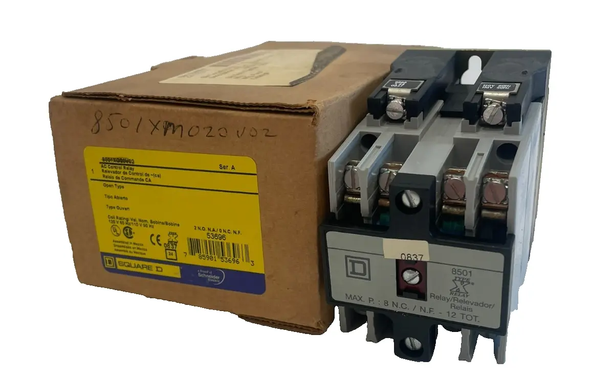 NEW SQUARE D 8501XO20 V02 AC CONTROL RELAY SER A