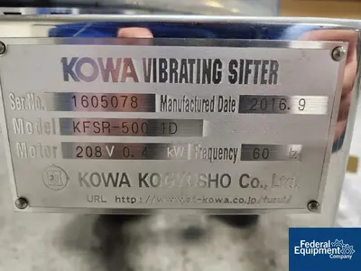 USED Kowa Kogyosho Kowa Kogyosho Vibrating Sifter, Model KFSR-500
