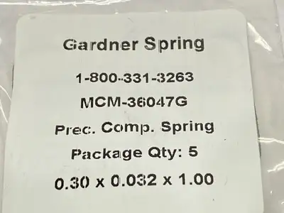 NEW GARDNER SPRING COMPRESSION SPRING 1" L 0.3" OD 0.236" ID LOT OF 15