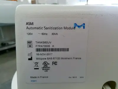 Millipore AFS 24 Water Purification System w/ Sanitation Module TankS60UV