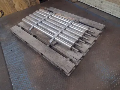 2.5" YODER ROLLFORMER ARBOR SPINDLE SHAFTS, NEW IN BOX:  40+ AVAILABLE @ $150 EACH: STOCK #15908
