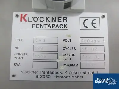 USED Klockner Klockner Medipak Blister Machine, Model EAS