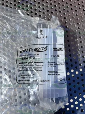 USED VWR 89094-670 PLASTIC 25ML DIVIDED PIPETTING RESERVOIRS POLYSTYRENE