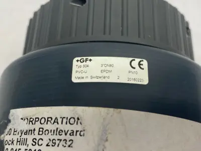 USED GEORG FISCHER ANGLE SEAT 3" CHECK VALVE TYPE 304 PVC-U DN80 PN10 EPDM