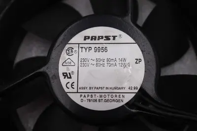 PAPST TYP 9956 230V COOLING FAN STOCK #K-2388