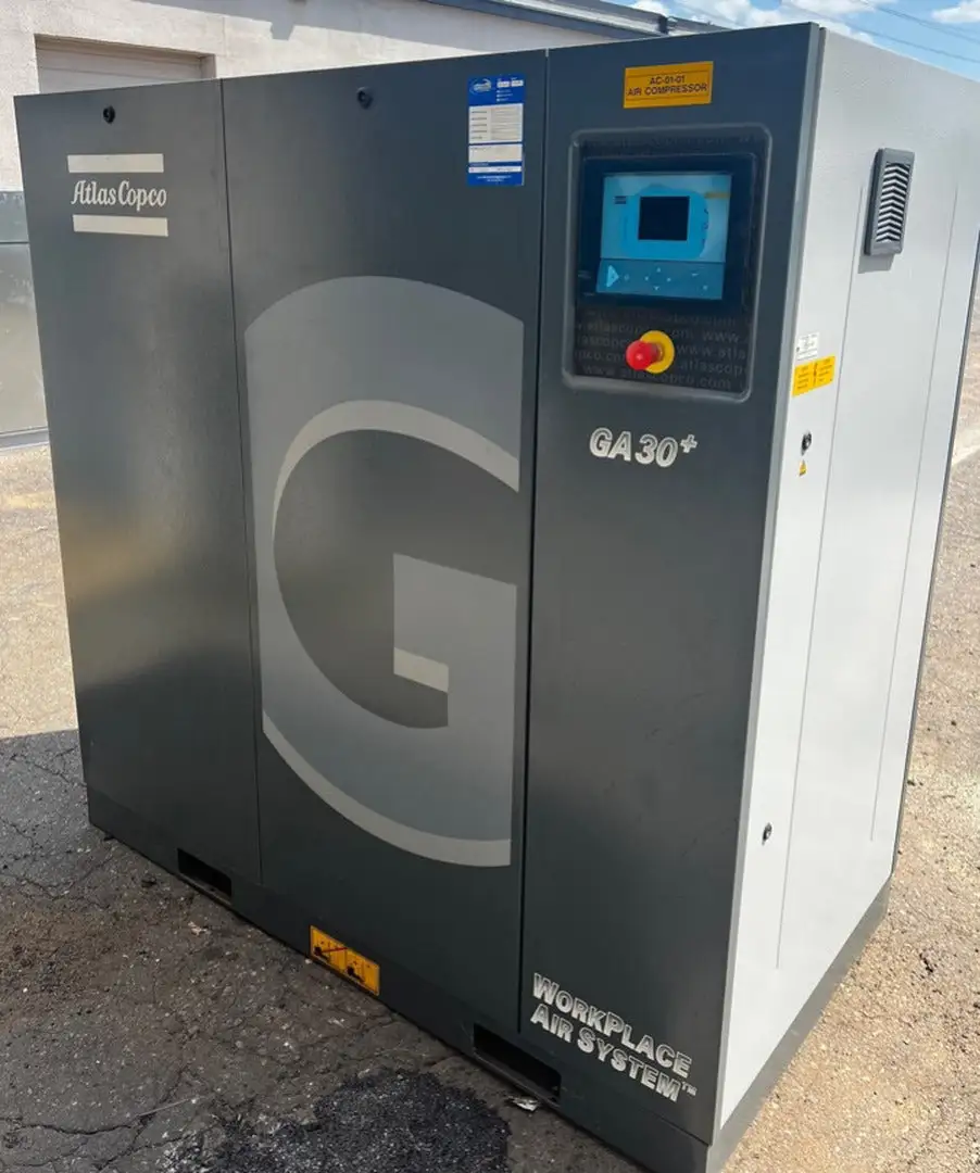 Used 2015 ATLAS COPCO GA30+ Rotary Screw & Sliding Vane Air Compressors British Columbia CA | Lenmark #834872