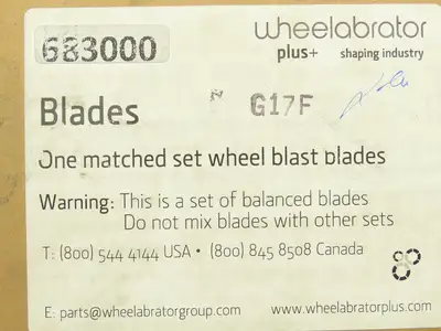 Wheelabrator 683000 Shot Blaster Wheel Blast Blades Matched Set of 8
