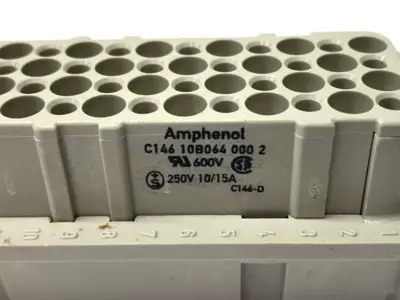 C14610B0640002 | Amphenol  Connector w/ Harting Han B Hood Side Entry 2 Levers M32 - Used
