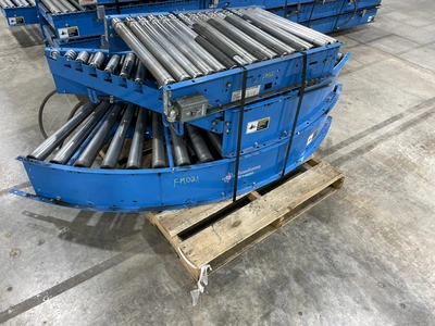 Accuglide/Buschman 1303 Roller Conveyer set, 130' (3 of 5'6" cur