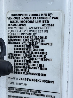 Used 2018 ISUZU VAN BODY TRUCK - DIESEL (2018) Box trucks Texas US | MachineryMax #1488266