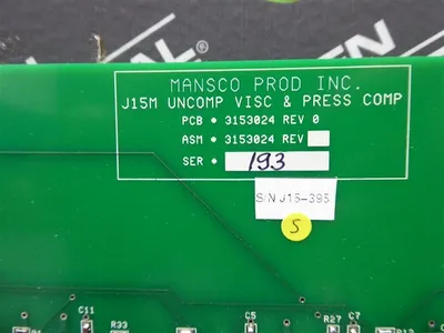 Mansco Products Inc. 3153024 Viscometer System Control Board Used