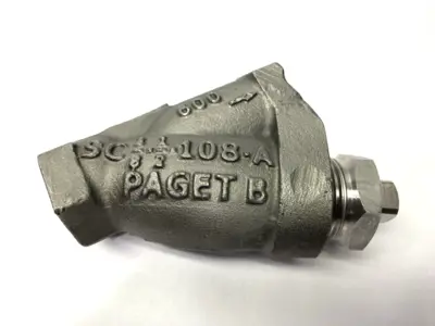 USED PAGET Y-STRAINER VALVE 1/2" & 2X 1/8" PORTS 316 600PSI