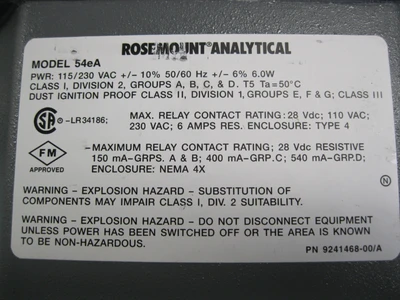 USED Rosemount 54EA-01