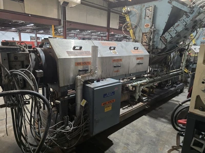 12" Single Screw Crown/CDL Dump Extruder, Model RPU2E400, 10:1 L/D Ratio