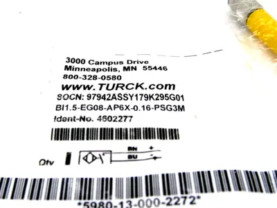NEW TURCK BI1.5-EG08-AP6X-0.16-PSG3M SENSOR 4602277